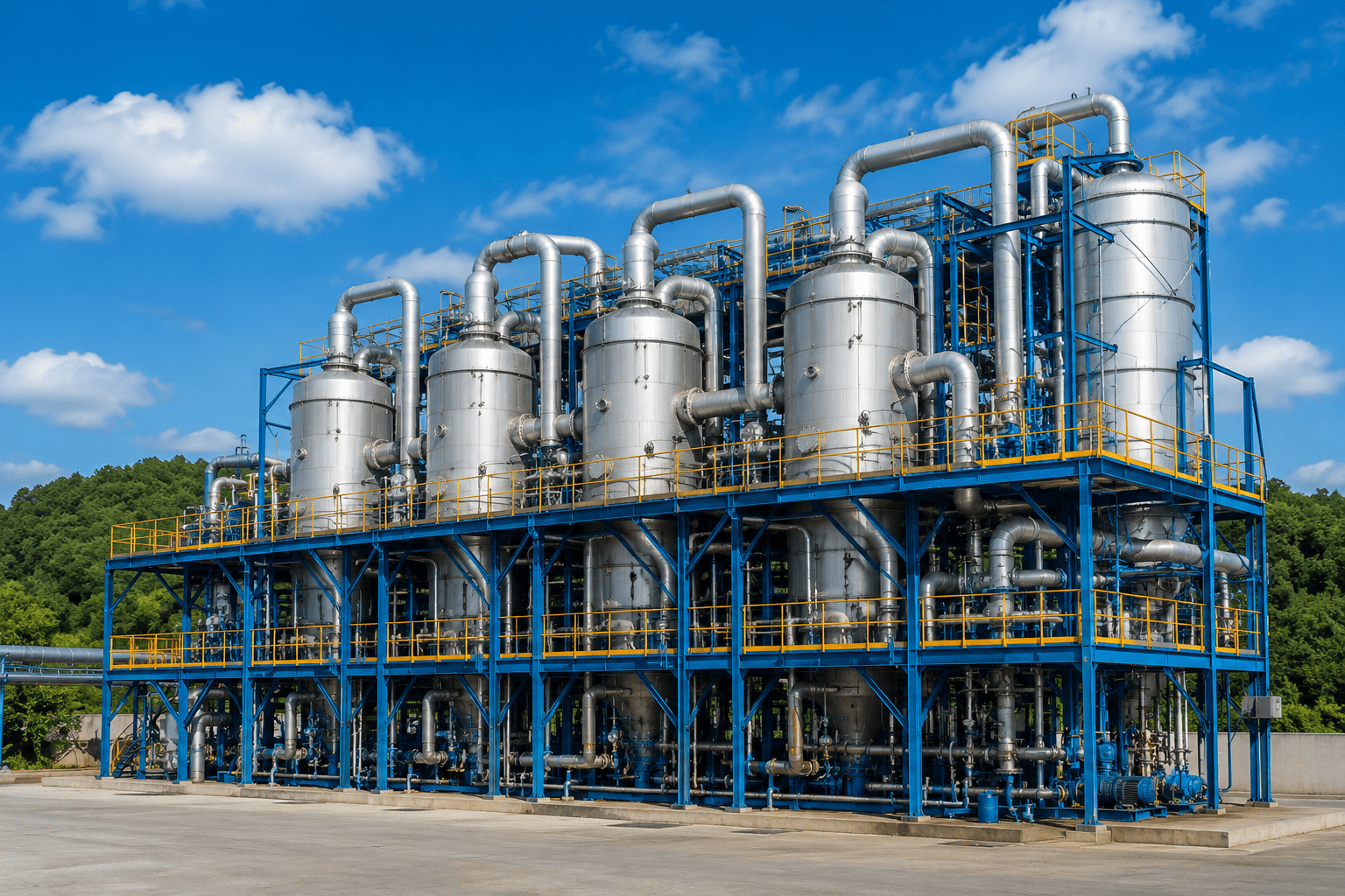Evaporator treatment and thermal distillation node
