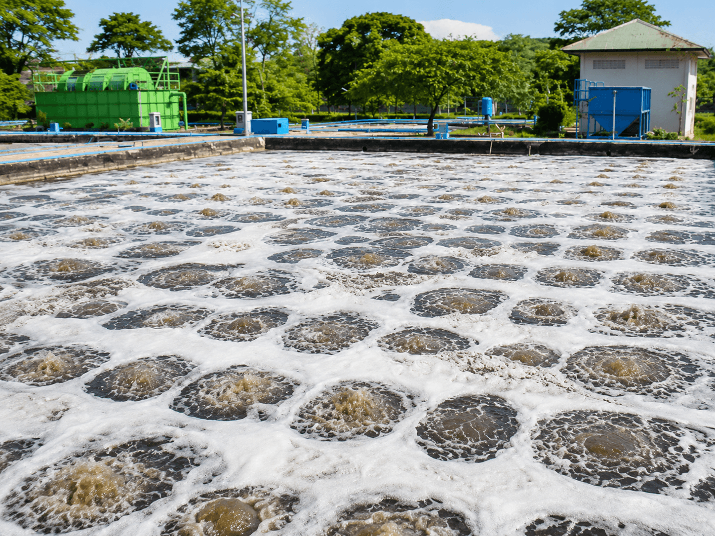 Wastewater treatment facility with clarification and filtration nodes