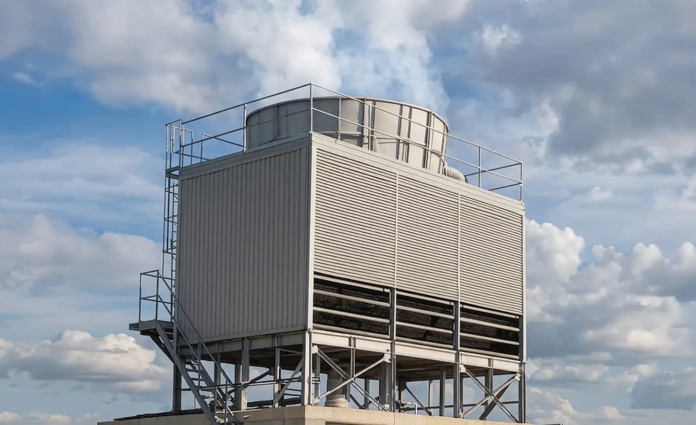Industrial cooling tower and recirculating loop system